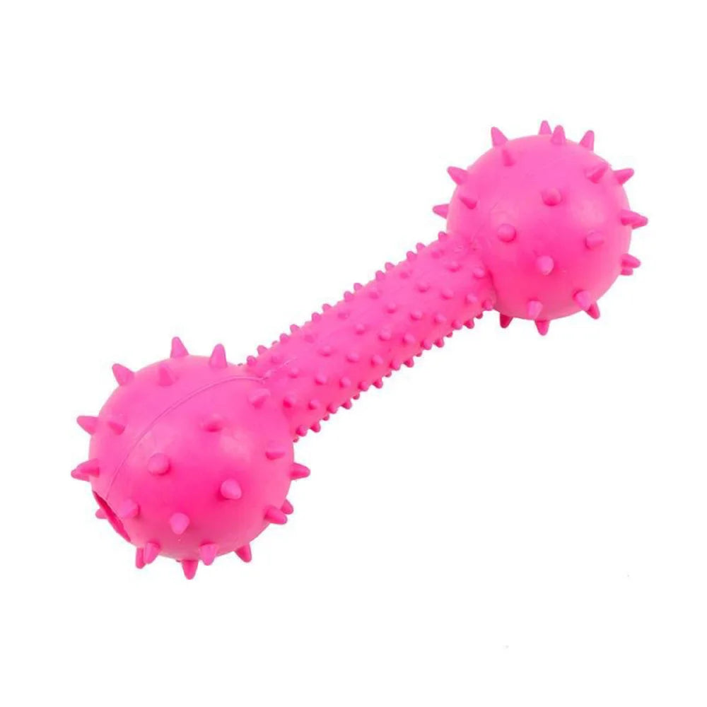 Puppy Squeaky Chew Barbell Toy