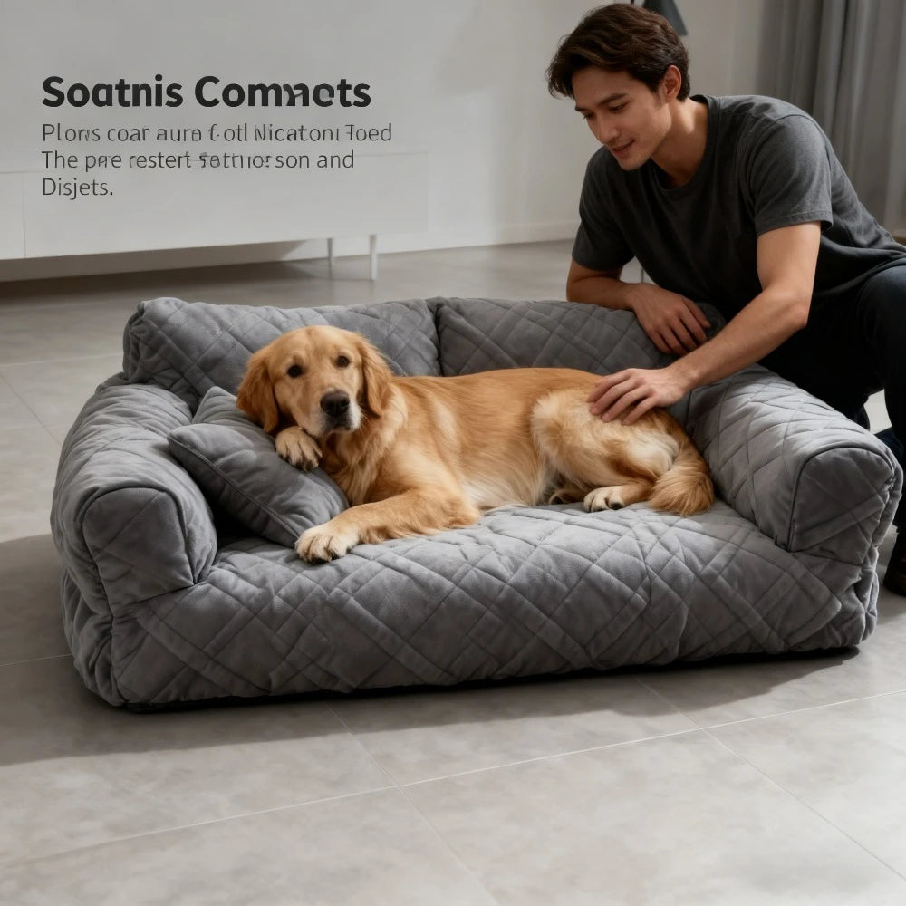 Plush Winter Pet Sofa Bed – Soft, Thick & Washable