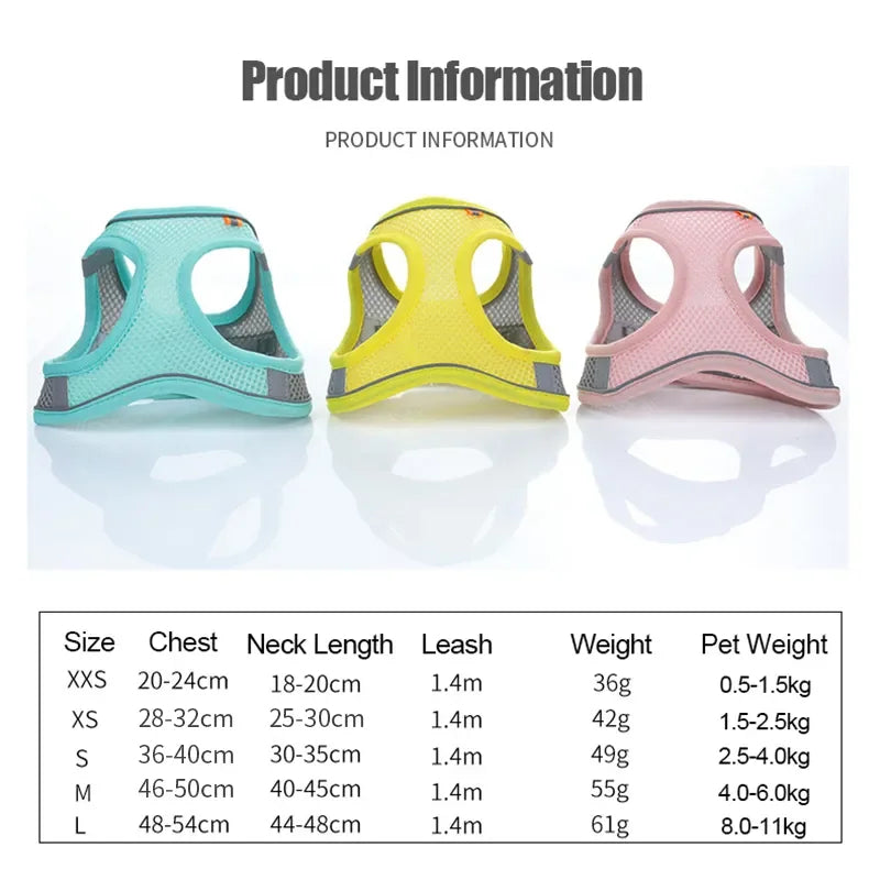 Reflective Adjustable Pet Harness Set