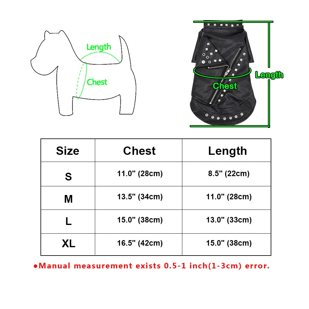 Cool Leather Dog Jacket for Winter