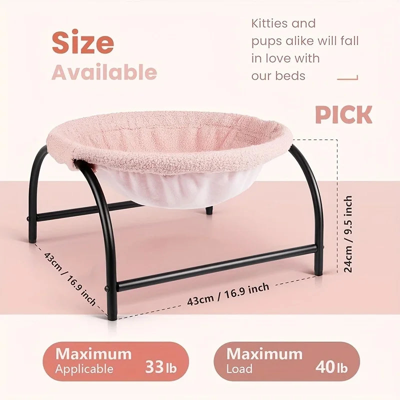 Elevated Cozy Pet Hammock Bed – Soft, Breathable & Washable
