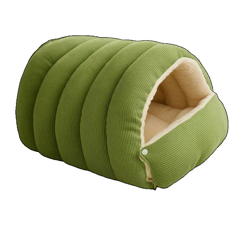 Winter Plush Cat Cave Bed