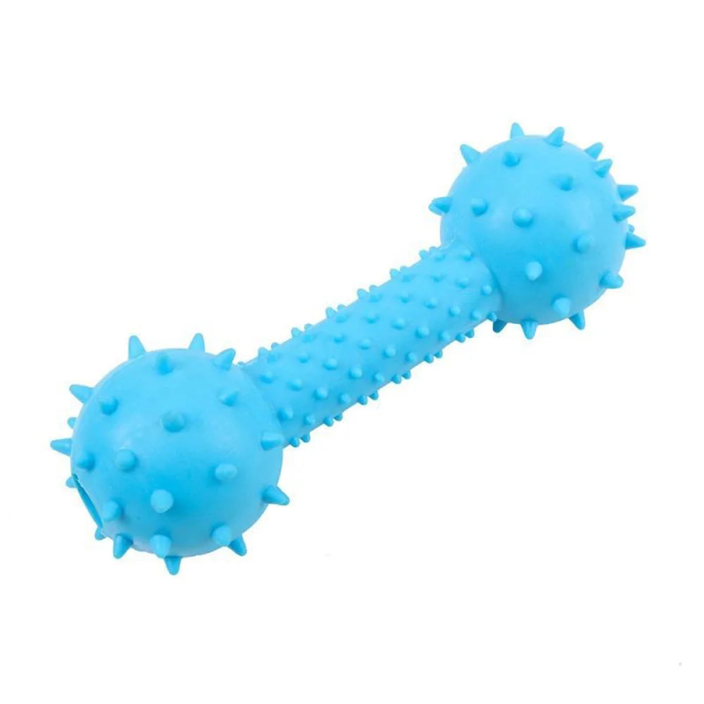 Puppy Squeaky Chew Barbell Toy