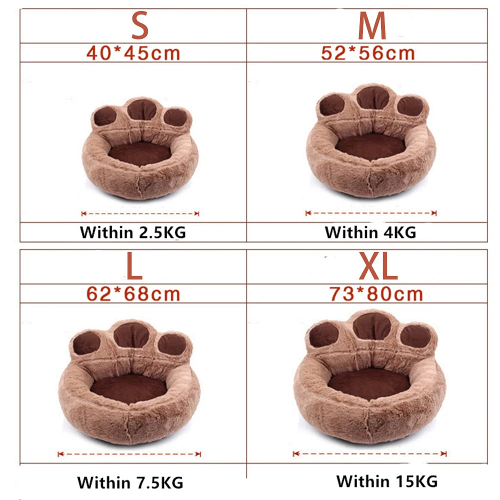 Warm Winter Bear Paw Pet Bed