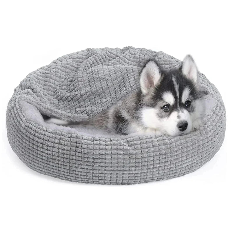 Fluffy Winter Round Pet Bed – Warm, Soft & Anti‑Stress