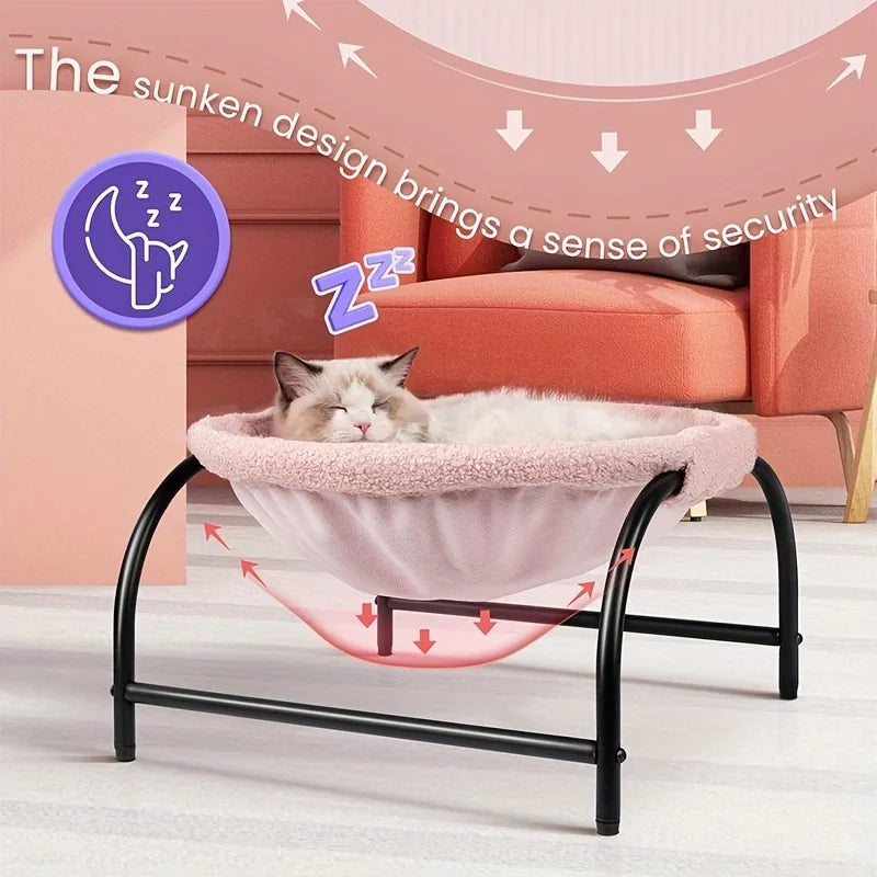 Elevated Cozy Pet Hammock Bed – Soft, Breathable & Washable