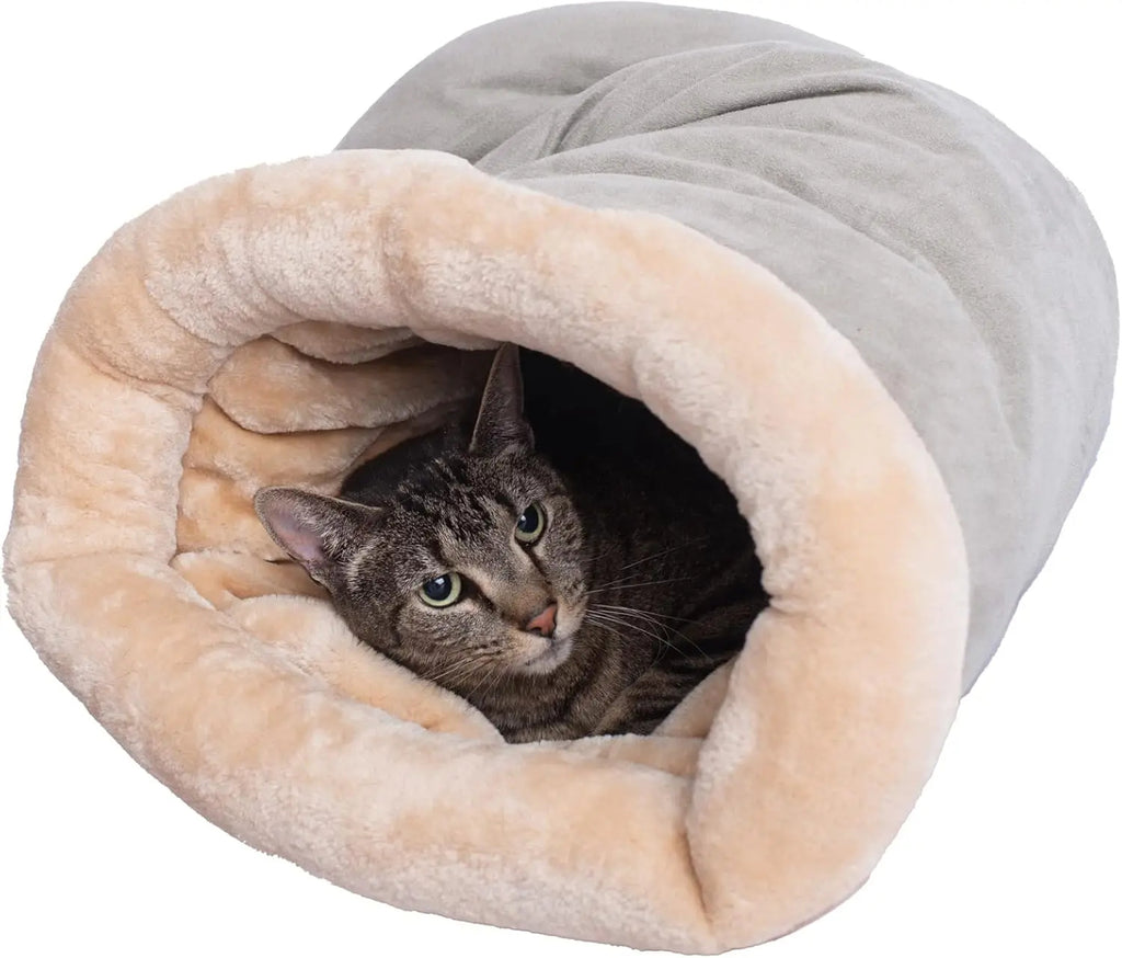 Warm Semi‑Enclosed Cat Sleeping Bag – Washable Winter Nest