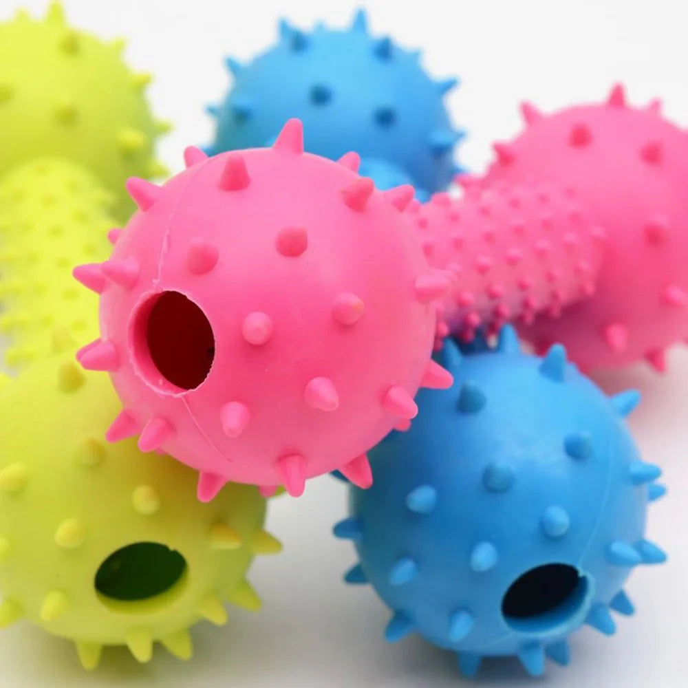 Puppy Squeaky Chew Barbell Toy