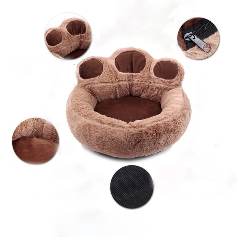 Warm Winter Bear Paw Pet Bed