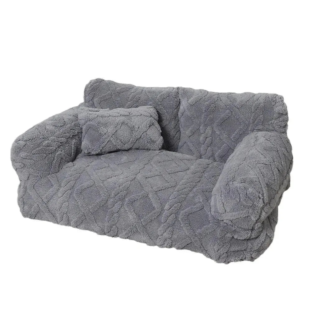 Plush Winter Pet Sofa Bed – Soft, Thick & Washable