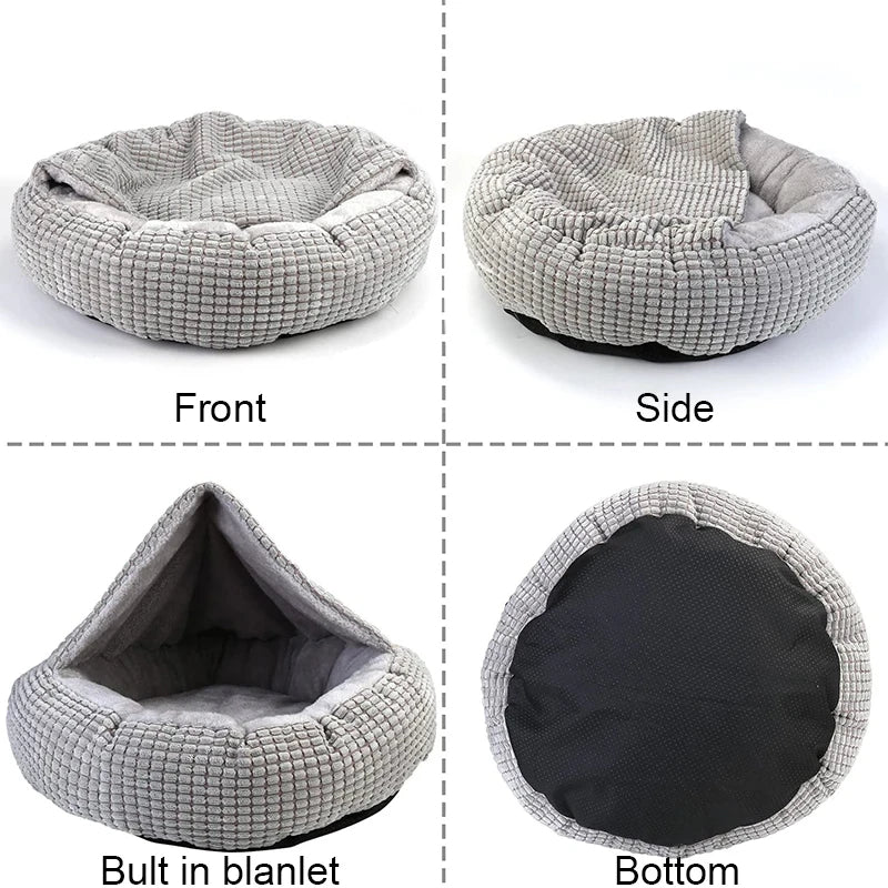 Fluffy Winter Round Pet Bed – Warm, Soft & Anti‑Stress