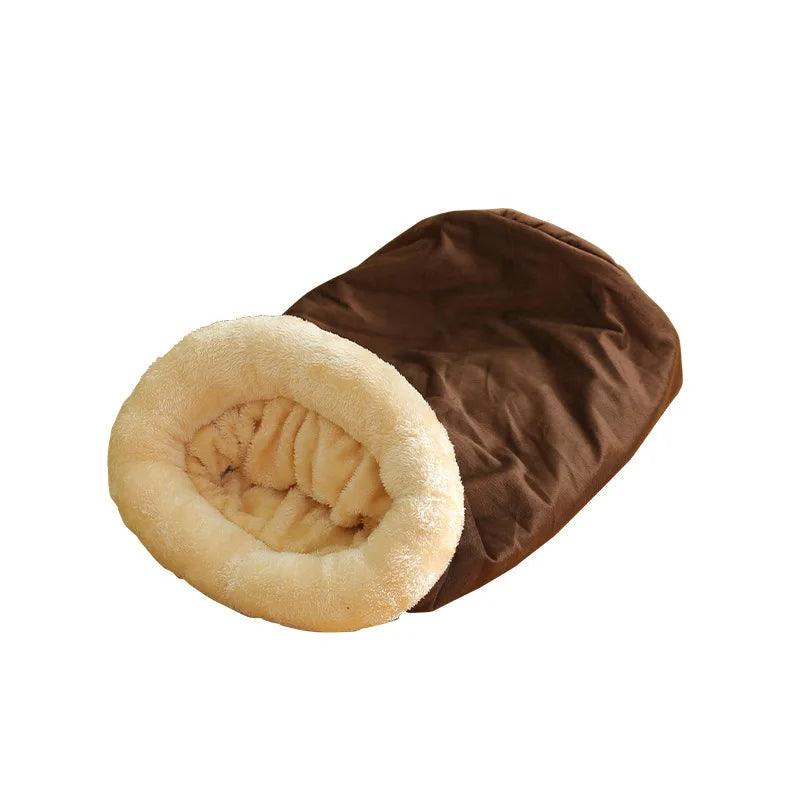 Warm Semi‑Enclosed Cat Sleeping Bag – Washable Winter Nest