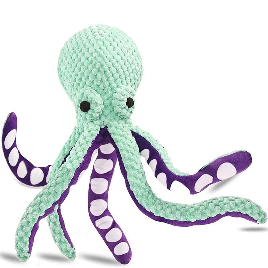Plush Octopus Dog Toy with Squeaker