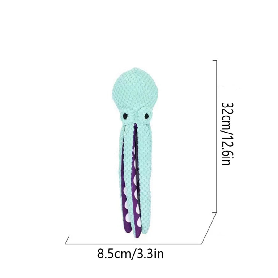 Plush Octopus Dog Toy with Squeaker