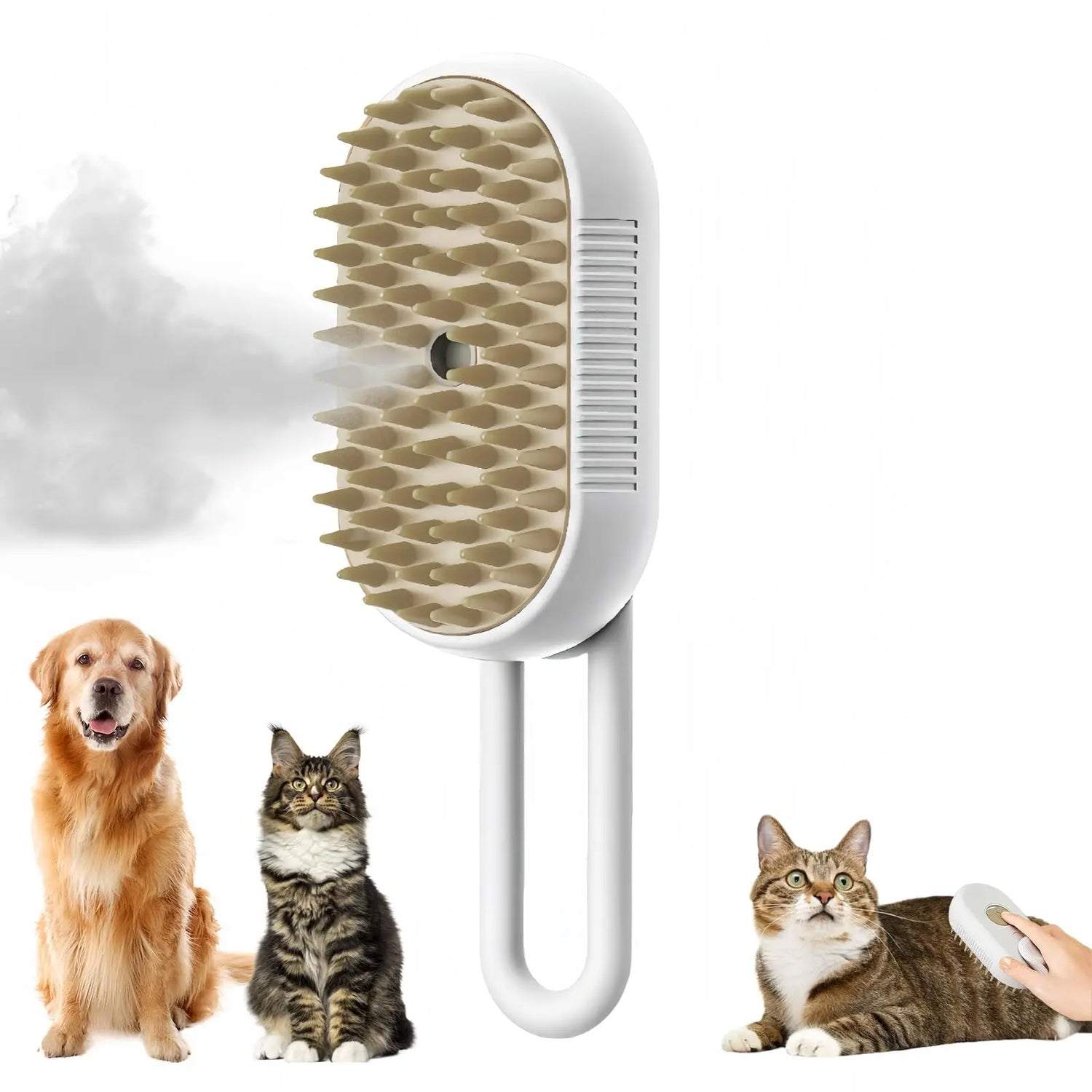3-in-1 Pet Steam Spray Grooming Massage Brush