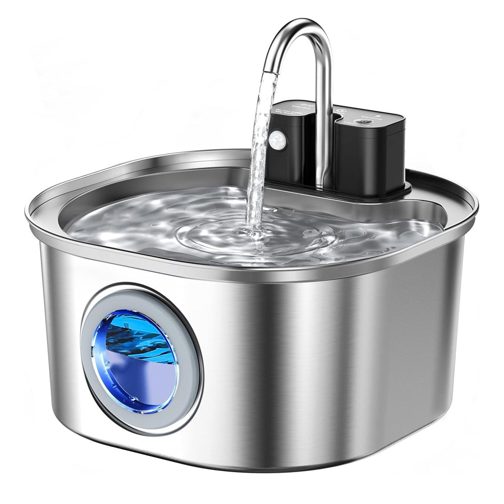 3L Stainless Steel Wireless Sensor Pet Water Fountain