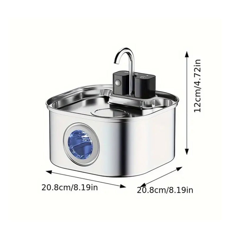 3L Stainless Steel Wireless Sensor Pet Water Fountain