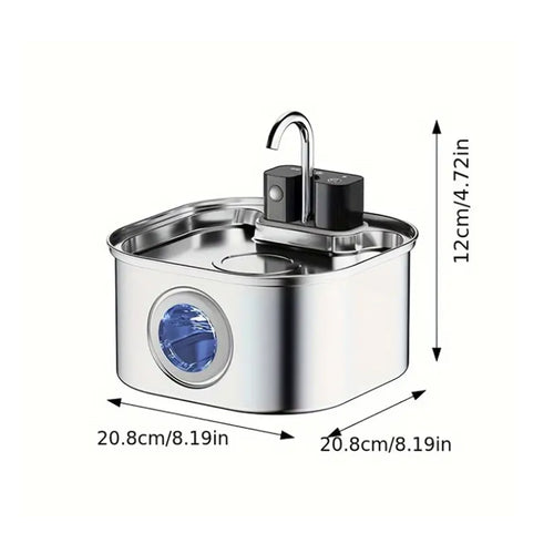 3L Stainless Steel Wireless Sensor Pet Water Fountain