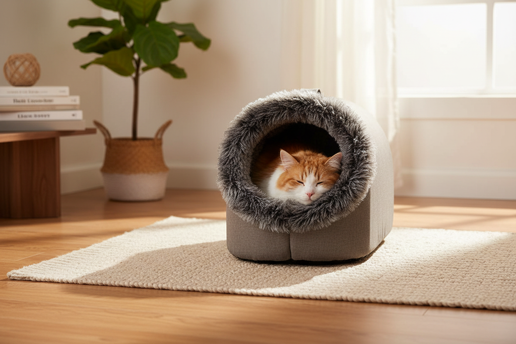 Cozy Self-Warming Pet Cave Bed