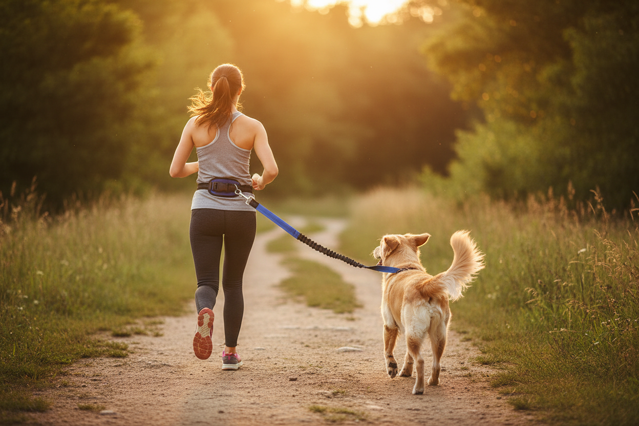 Hands-Free Dog Jogging Belt in Action